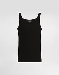Fine-rib cotton singlet