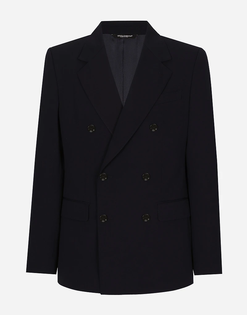 Wool twill double-breasted jacket