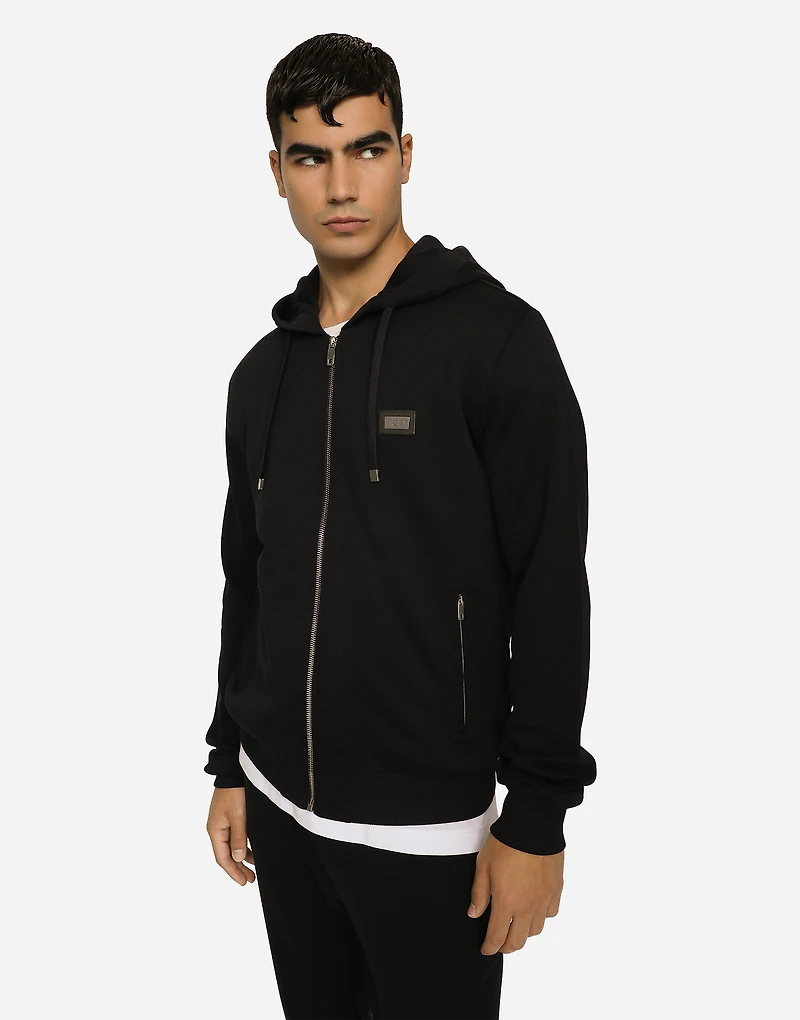 Cotton jersey hoodie