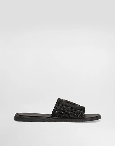 Raffia crochet slipper