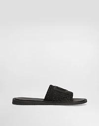 Raffia crochet slipper