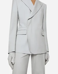 Double-breasted stretch wool Sicilia-fit jacket