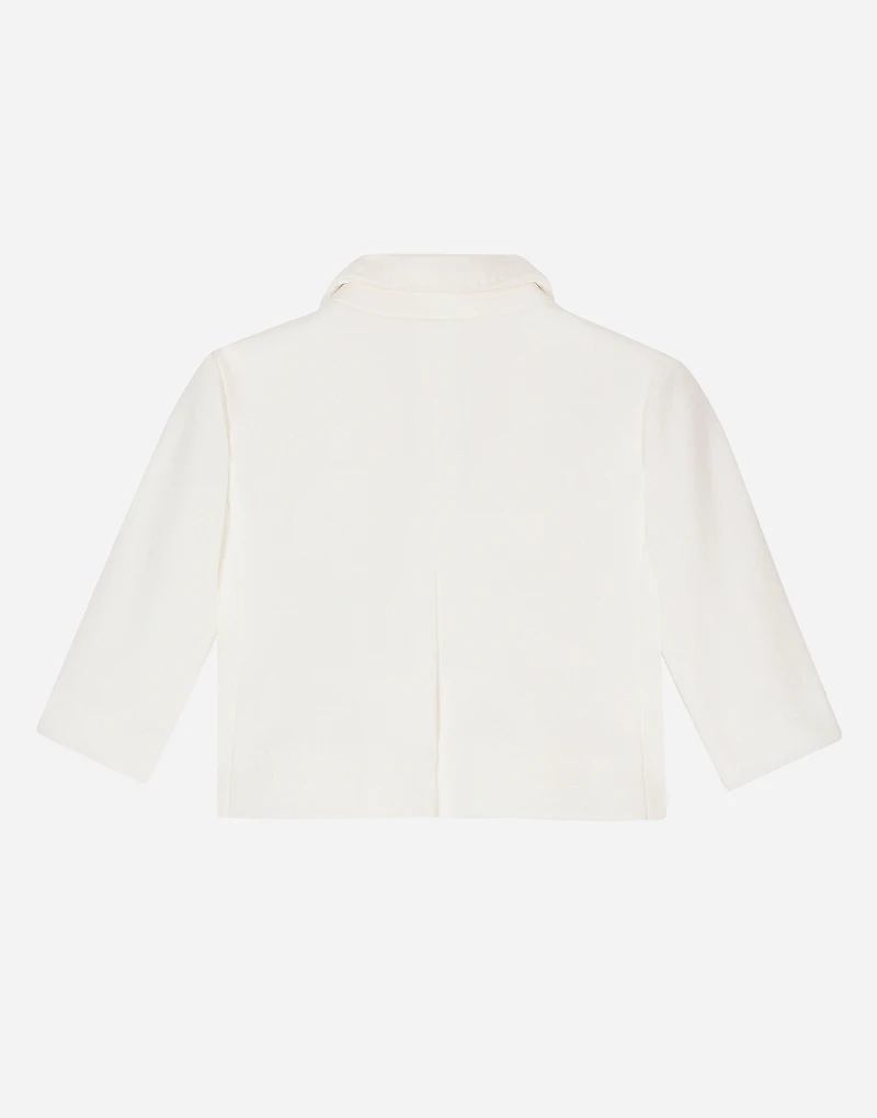 Classic single-breasted textured jersey jacket