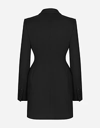 Long double-breasted Dolce tuxedo jacket stretch wool
