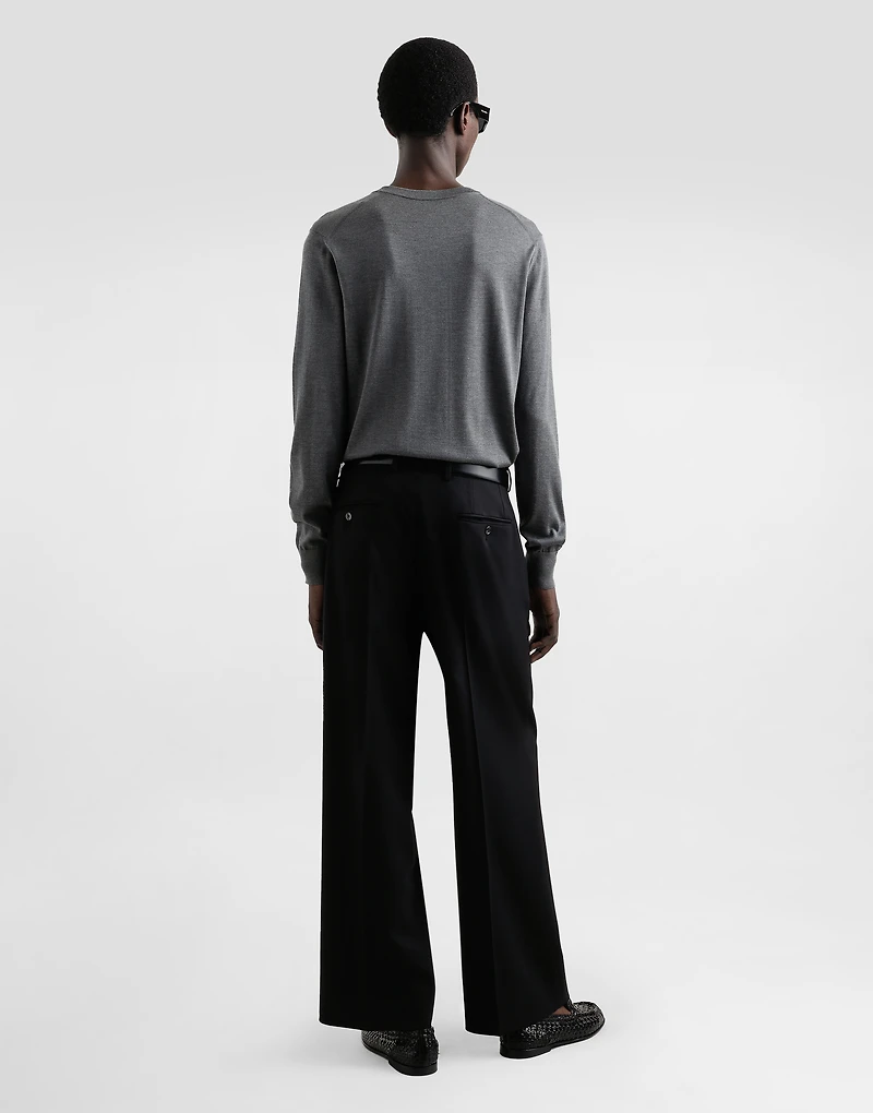 Silk round-neck sweater with DG embroidery
