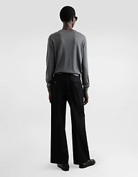 Silk round-neck sweater with DG embroidery
