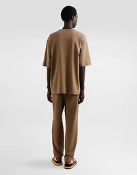 Stretch jersey jogging pants with embroidery