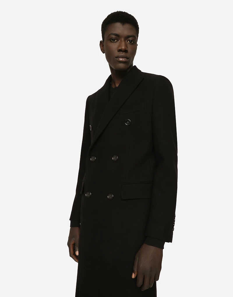 Double-breasted wool coat