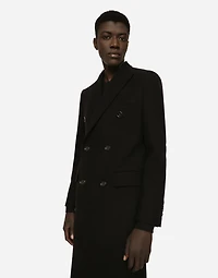 Double-breasted wool coat