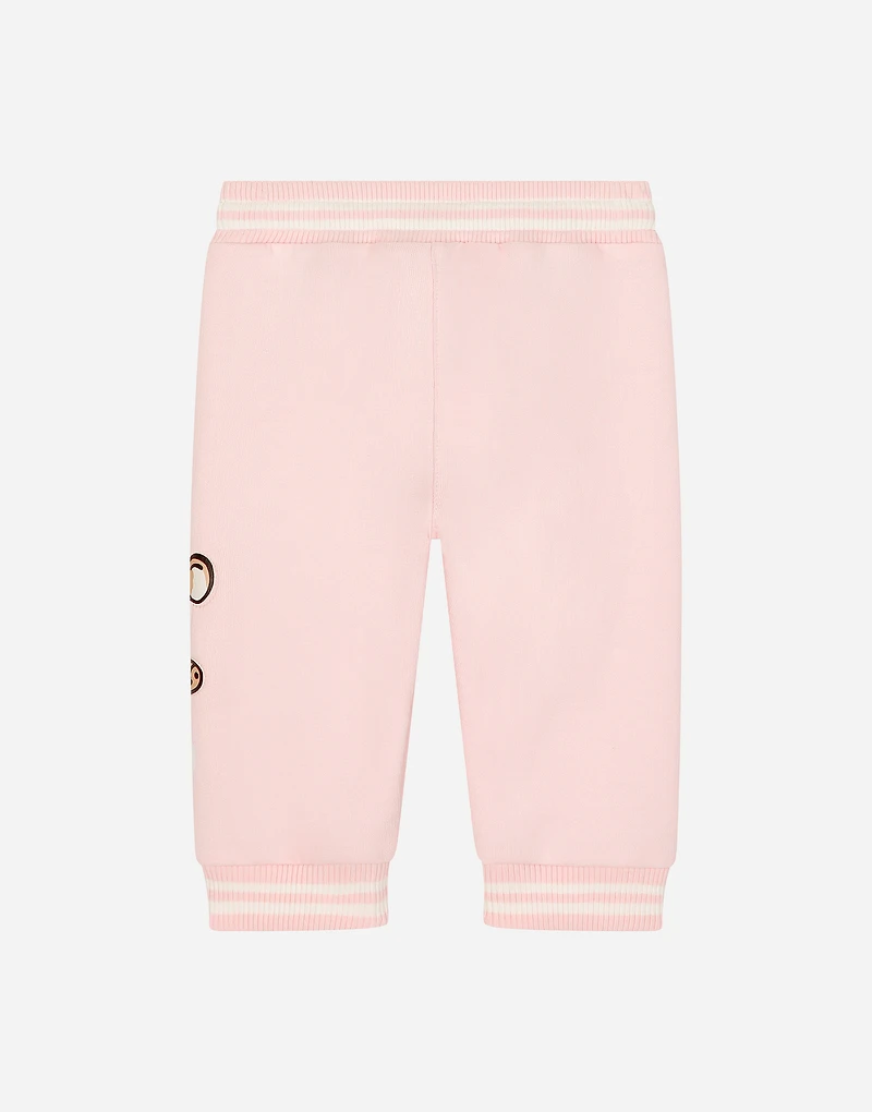 Jersey jogging pants with DG logo and leopard