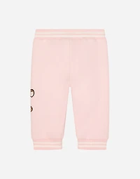 Jersey jogging pants with DG logo and leopard
