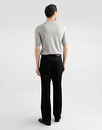 Silk round-neck sweater with DG embroidery