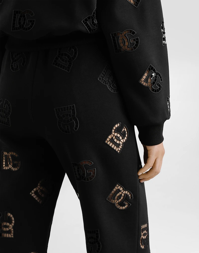 Jersey jogging pants with cut-out and DG logo