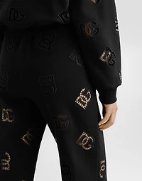 Jersey jogging pants with cut-out and DG logo
