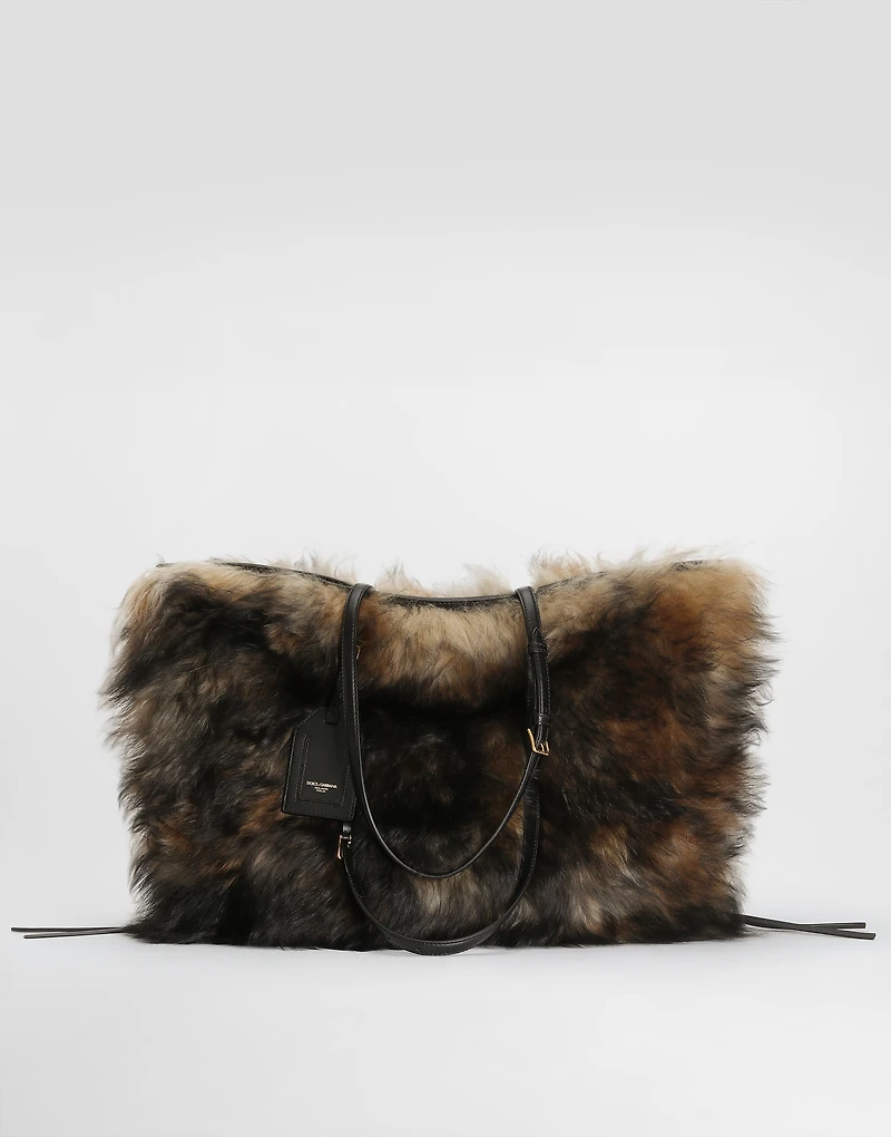 Atene shopping bag with fur