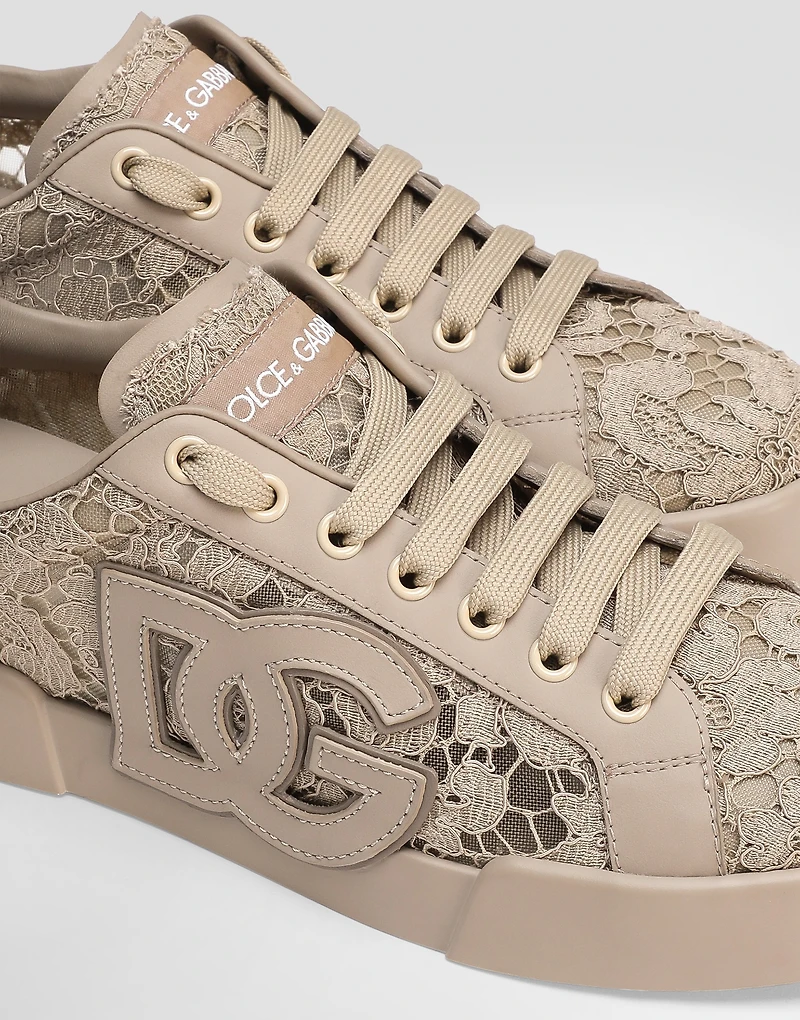 Portofino light strobel sneakers taormina lace and calfskin