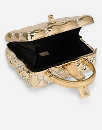 Resin Dolce Box bag with rhinestones