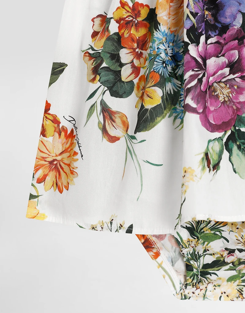 Jersey and poplin dress with DG logo