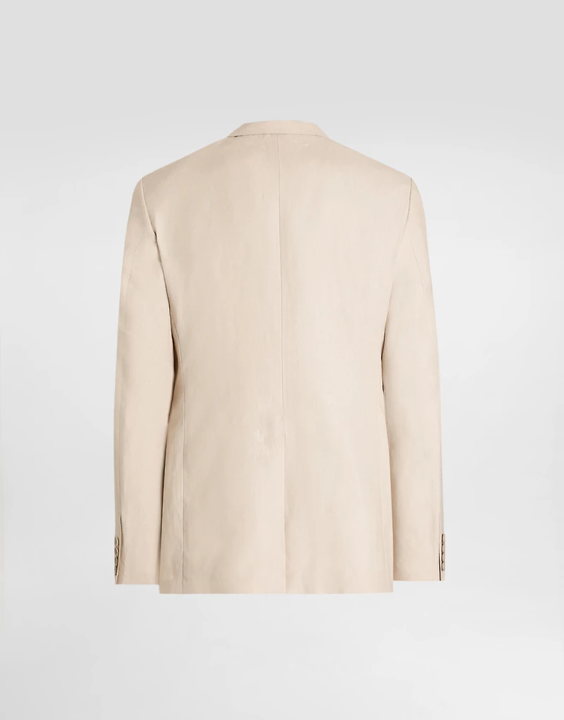 Double-breasted linen fabric jacket