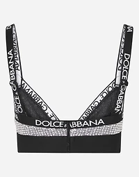 Crystal mesh triangle bra