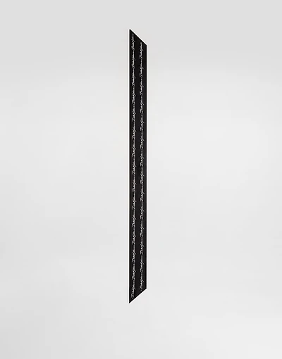 Twill headscarf with all-over polka dots and the Dolce&Gabbana logo print (6x100)
