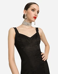 Corset-style midi dress powernet and lace