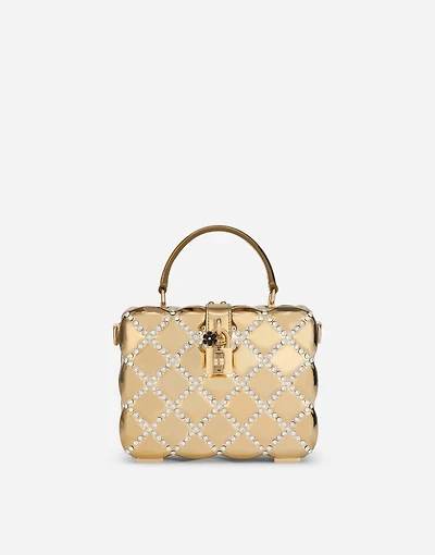 Resin Dolce Box bag with rhinestones