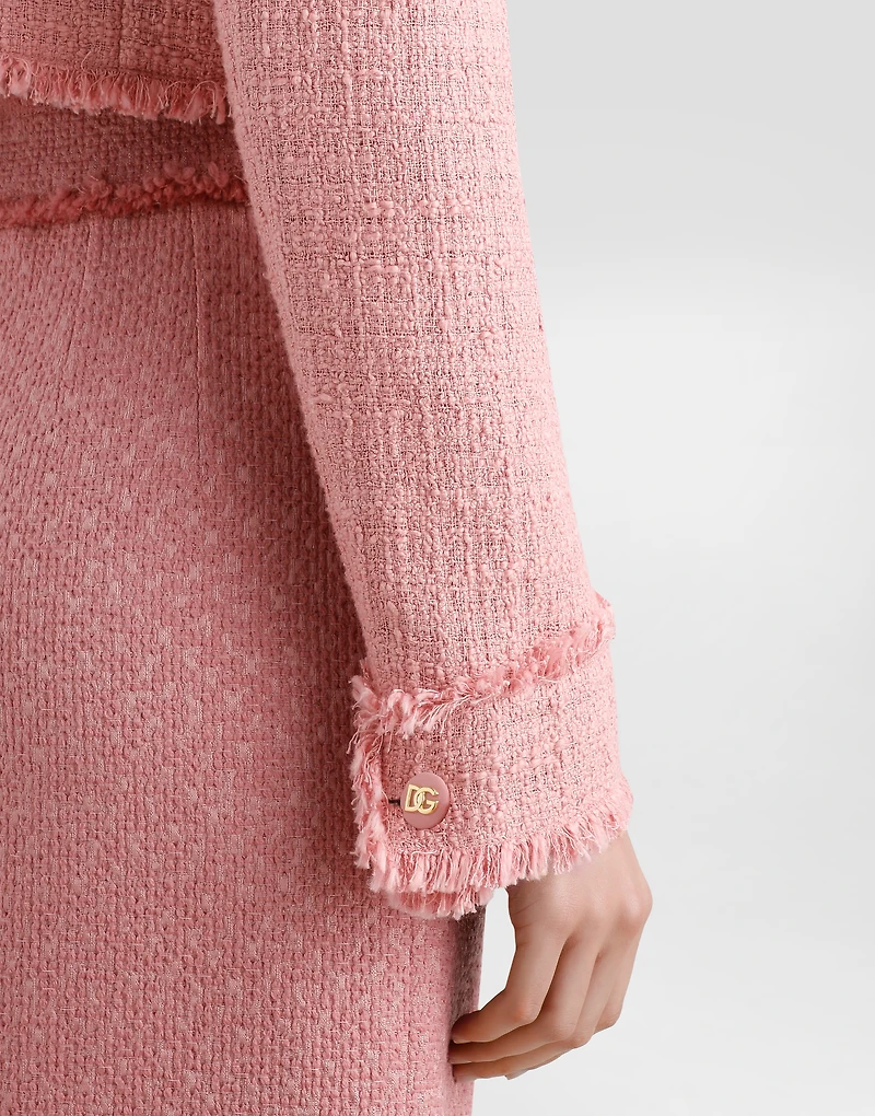 Short raschel tweed jacket