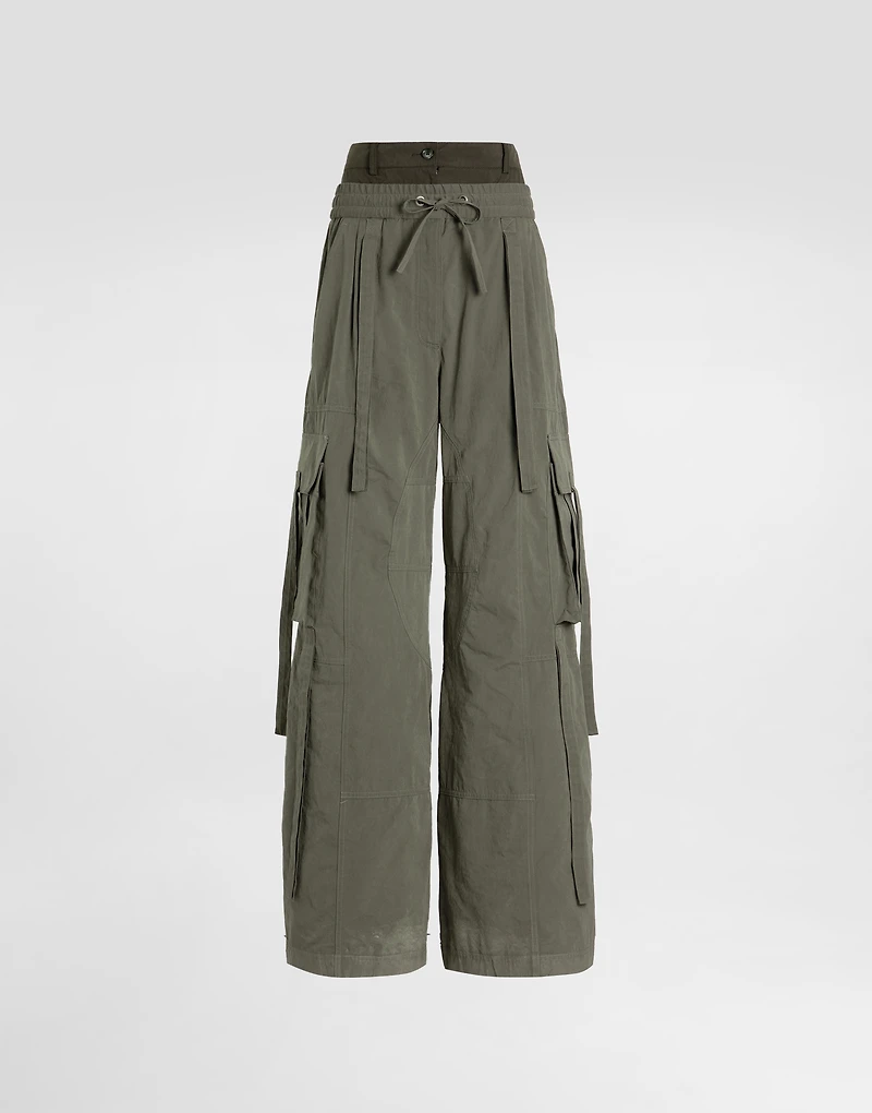 Waxed faille trousers