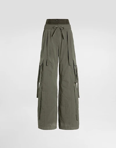 Waxed faille trousers