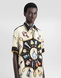 Silk shirt with perfume print