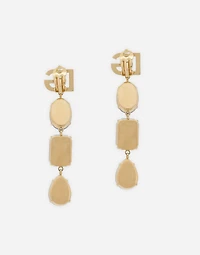 Long earrings with DG logo and multi-colored rhinestones