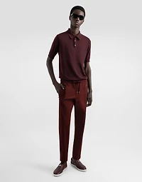 Fine-gauge cashmere polo shirt