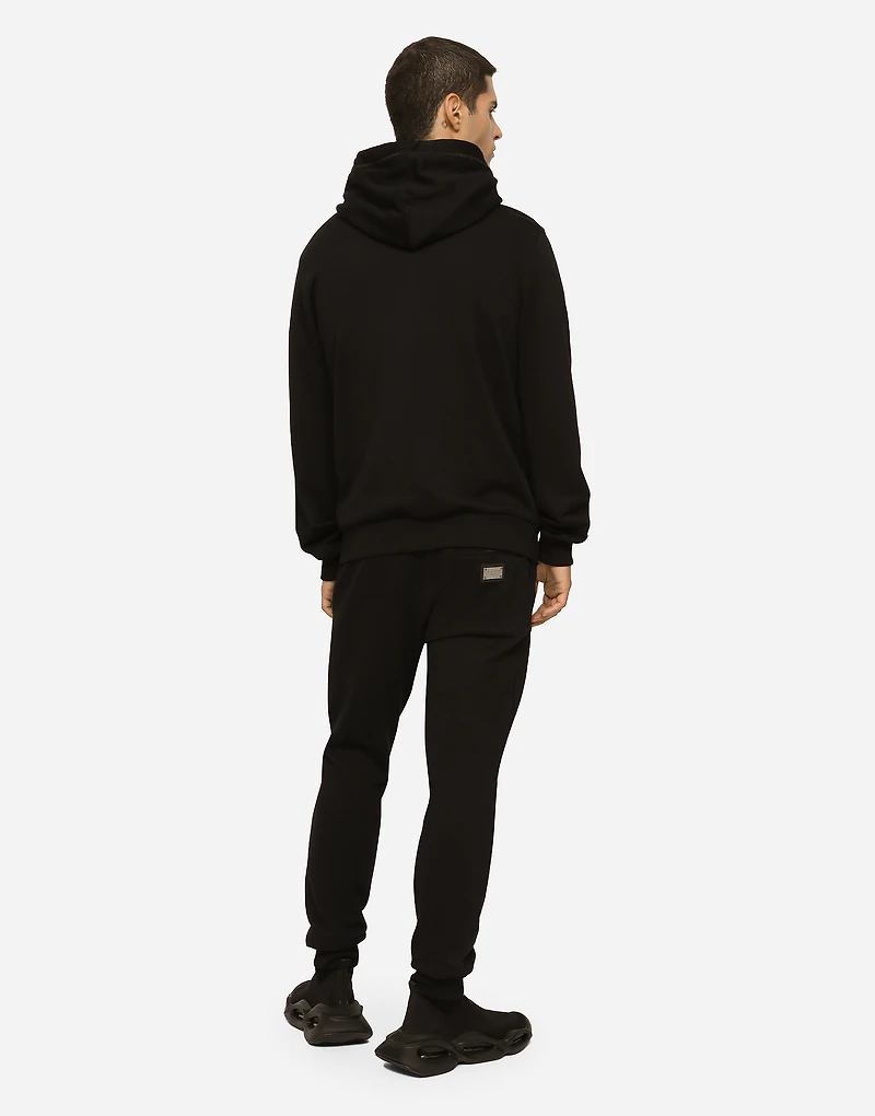 Jersey zip-up hoodie