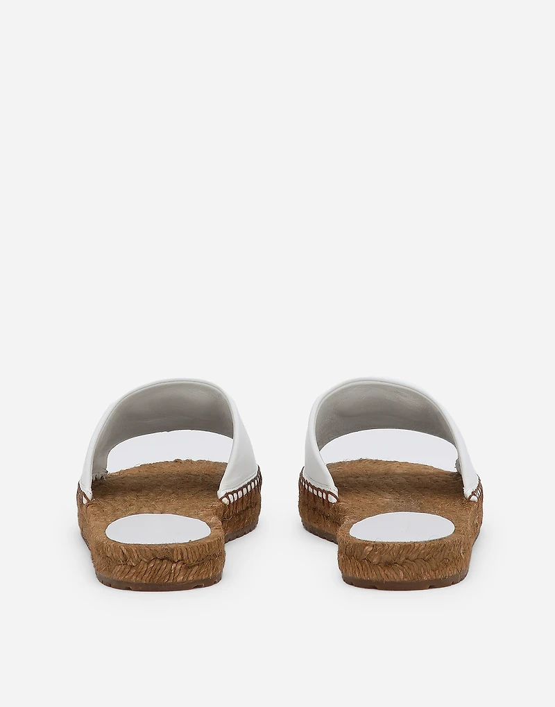 Nappa leather espadrille sliders with DG logo