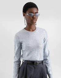 Crew-neck sweater with sequin embellishment