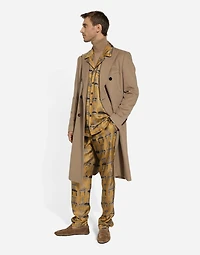 Printed silk twill jogging pants