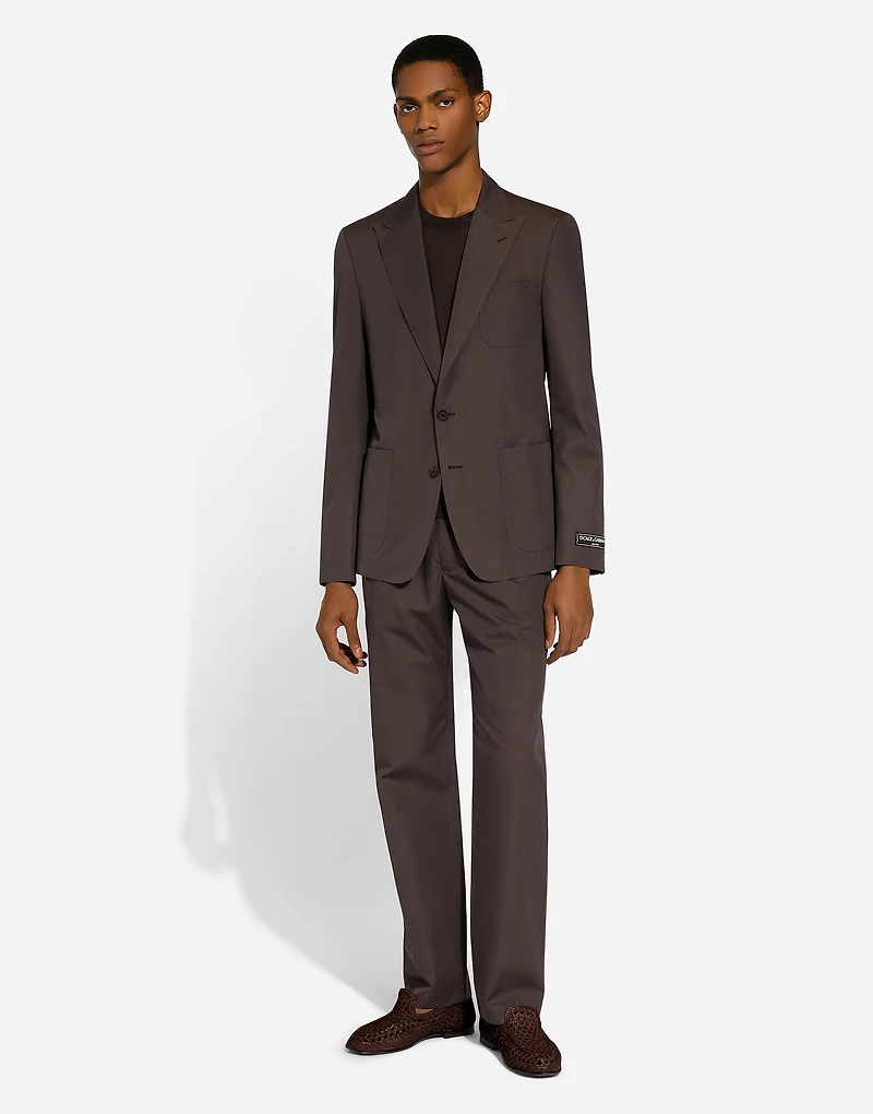Single-breasted silk and cotton Portofino-fit jacket