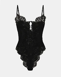 Tulle and Chantilly lace bodysuit