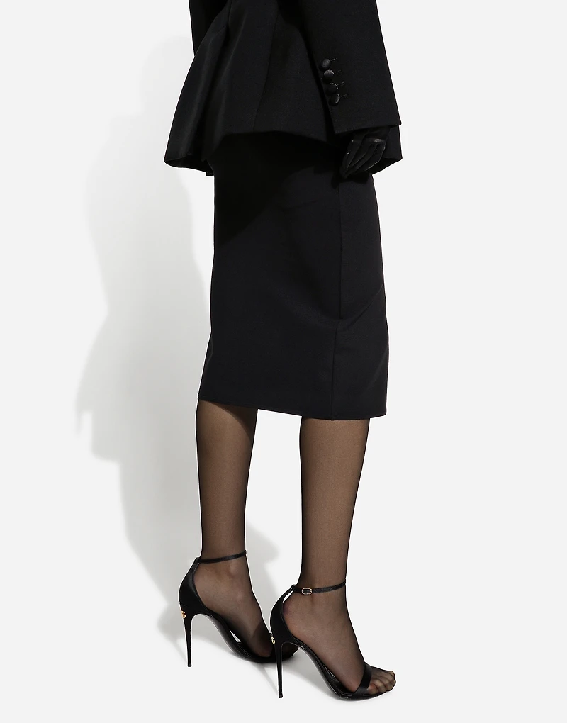 Jersey full Milano calf-length skirt