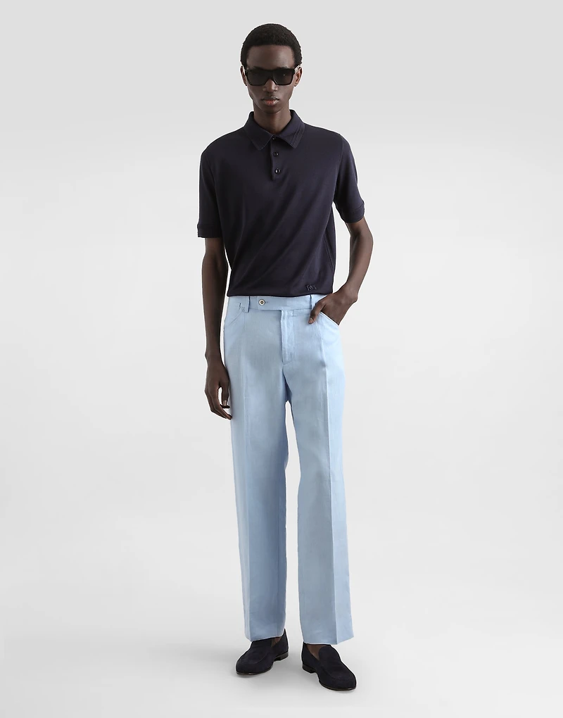 Satin silk polo shirt