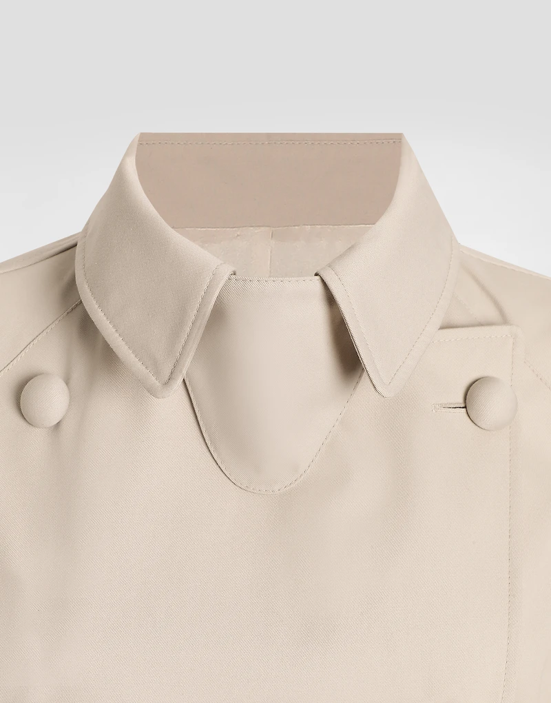 Cotton drill trench coat
