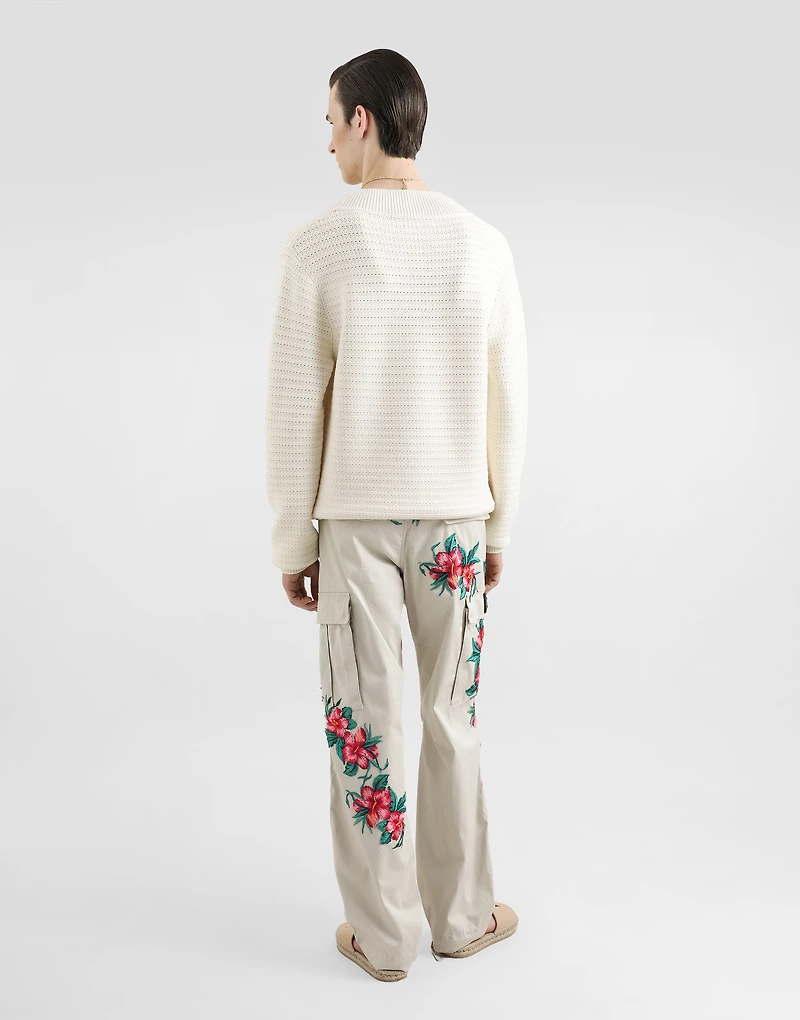 Wool V-neck sweater with DG embroidery