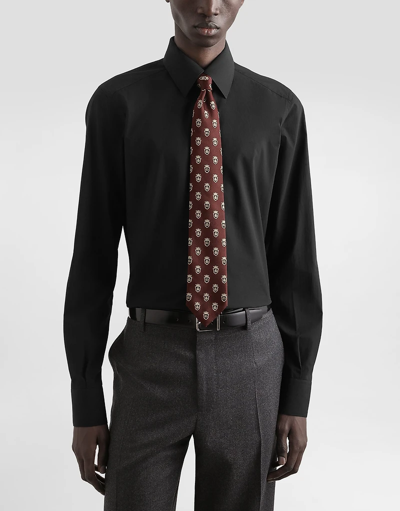 Jacquard tie with heraldic shields