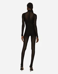 Tulle turtle-neck jumpsuit