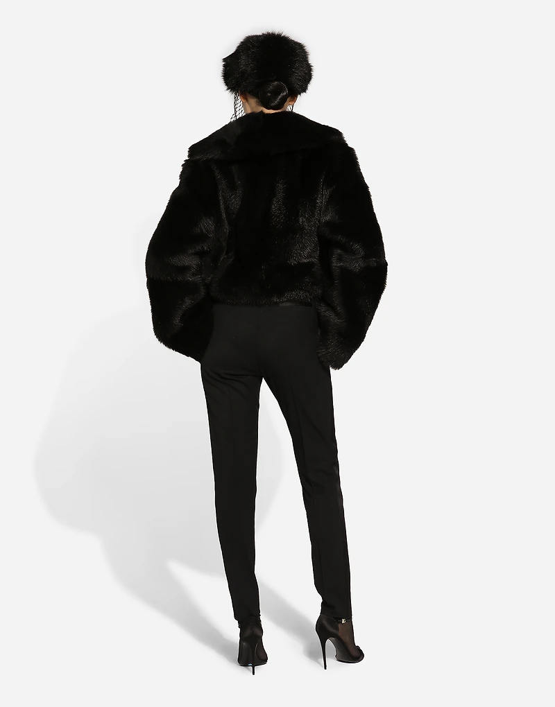 Short lambskin jacket with belt