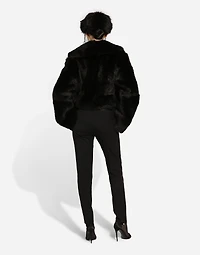 Short lambskin jacket with belt