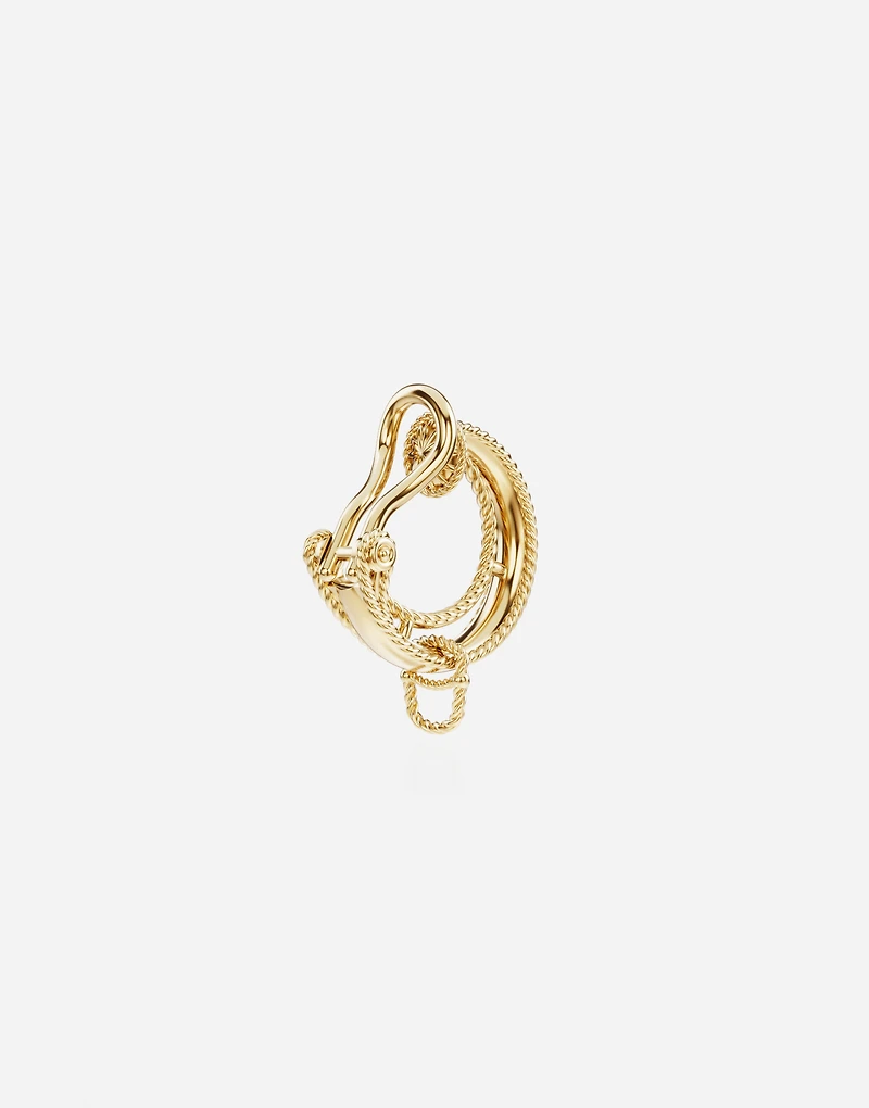 Lettering Clip Earring18-carat yellow gold