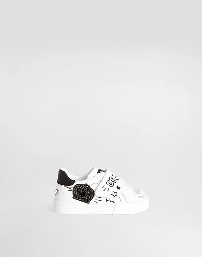 Printed calfskin portofino light sneakers
