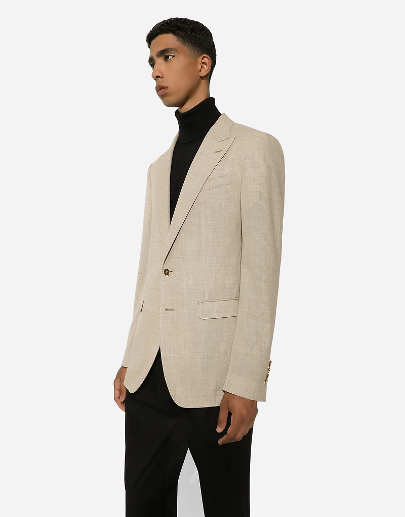 Single-breasted wool Taormina-fit jacket